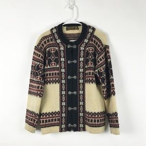 Nordstrikk Red Ivory Faire Isle Wool Cardigan 12